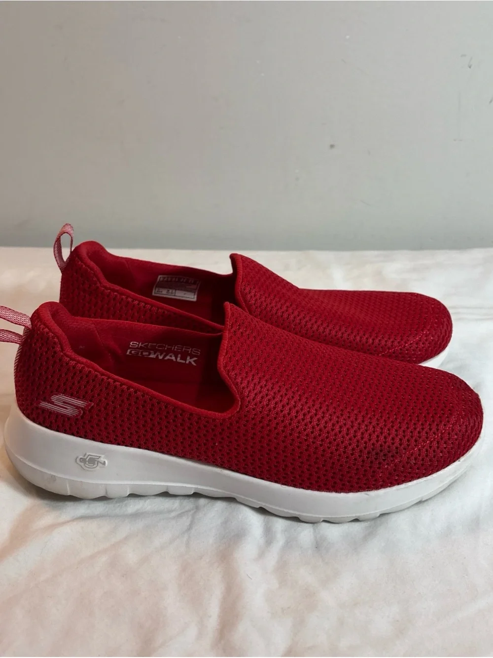 Skechers Red Slip-On Mesh Walking Shoes 8/21
